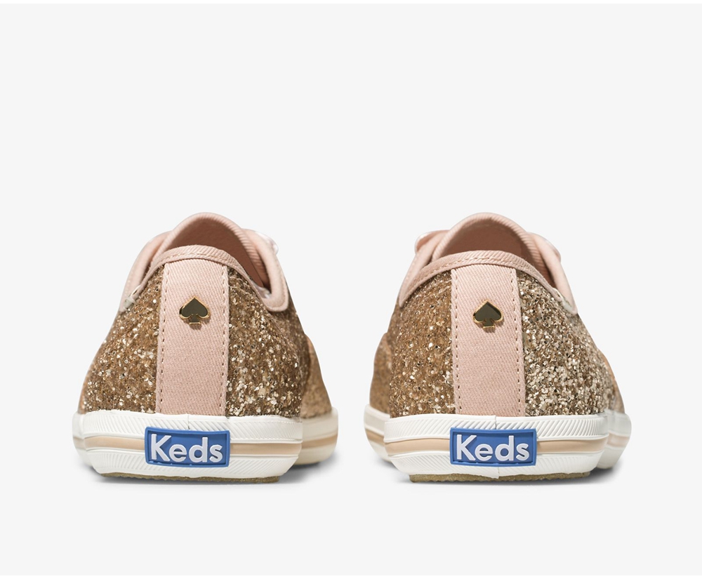 Keds Sneakers Rose Gold - Kate Spade new york Champion Glitter - Womens EQMSFK-098